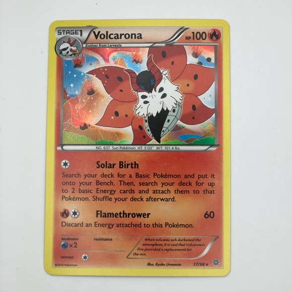 Pokemon | Toys | Volcarona Pokemon Card Rare Holo Mint | Poshmark